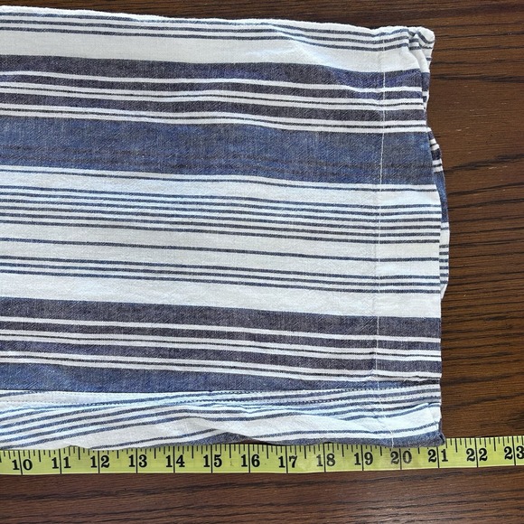 Beach Lunch Lounge Women's Medium Striped Linen Blend Wide Leg Cropped Pants - Picture 9 of 10